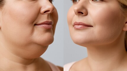 Chin contour before and after result