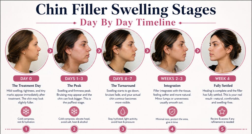 Chin Filler Swelling Stages